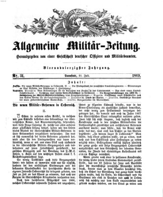 Allgemeine Militär-Zeitung Samstag 31. Juli 1869