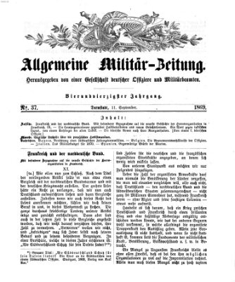 Allgemeine Militär-Zeitung Samstag 11. September 1869