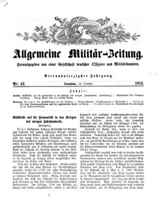 Allgemeine Militär-Zeitung Samstag 16. Oktober 1869