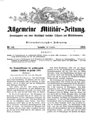 Allgemeine Militär-Zeitung Samstag 30. Oktober 1869