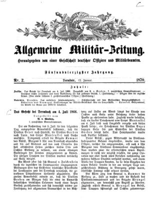 Allgemeine Militär-Zeitung Mittwoch 12. Januar 1870