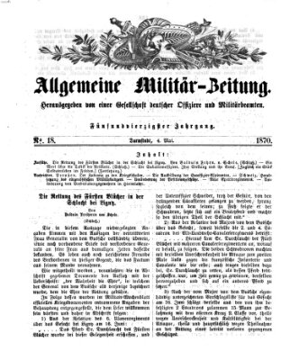 Allgemeine Militär-Zeitung Mittwoch 4. Mai 1870