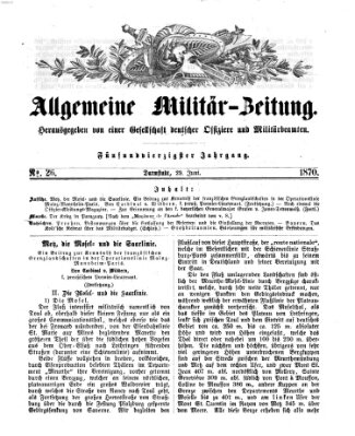 Allgemeine Militär-Zeitung Mittwoch 29. Juni 1870