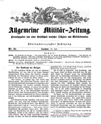 Allgemeine Militär-Zeitung Mittwoch 27. Juli 1870