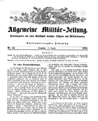 Allgemeine Militär-Zeitung Mittwoch 17. August 1870