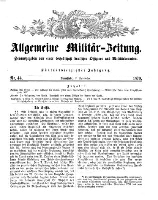 Allgemeine Militär-Zeitung Mittwoch 2. November 1870