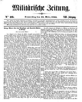 Militärische Zeitung (Militär-Zeitung) Donnerstag 15. März 1855