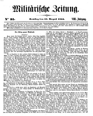 Militärische Zeitung (Militär-Zeitung) Samstag 18. August 1855