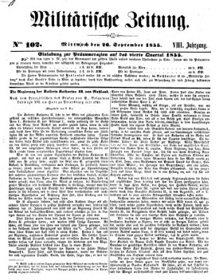 Militärische Zeitung (Militär-Zeitung) Mittwoch 26. September 1855