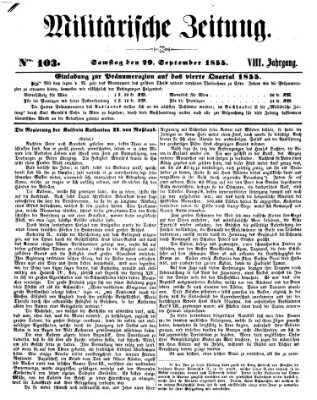 Militärische Zeitung (Militär-Zeitung) Samstag 29. September 1855