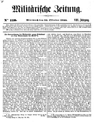 Militärische Zeitung (Militär-Zeitung) Mittwoch 24. Oktober 1855