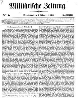 Militärische Zeitung (Militär-Zeitung) Mittwoch 2. Januar 1856