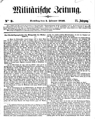 Militärische Zeitung (Militär-Zeitung) Samstag 5. Januar 1856