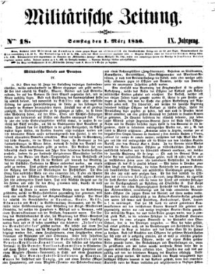 Militärische Zeitung (Militär-Zeitung) Samstag 1. März 1856