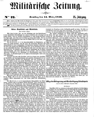 Militärische Zeitung (Militär-Zeitung) Samstag 15. März 1856