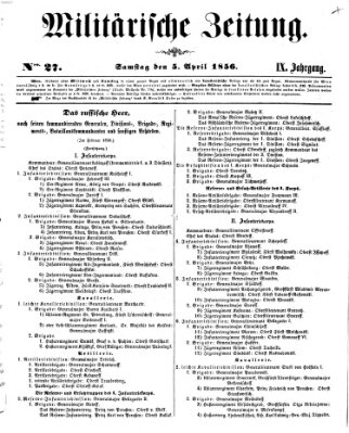 Militärische Zeitung (Militär-Zeitung) Samstag 5. April 1856