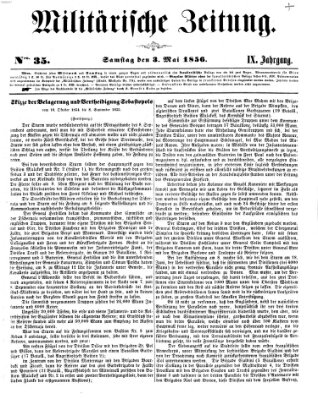 Militärische Zeitung (Militär-Zeitung) Samstag 3. Mai 1856