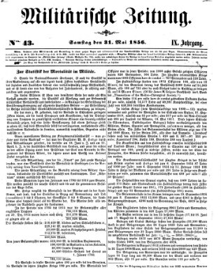 Militärische Zeitung (Militär-Zeitung) Samstag 31. Mai 1856