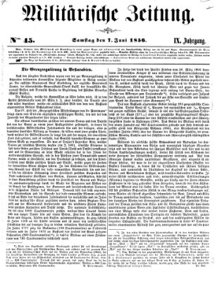 Militärische Zeitung (Militär-Zeitung) Samstag 7. Juni 1856