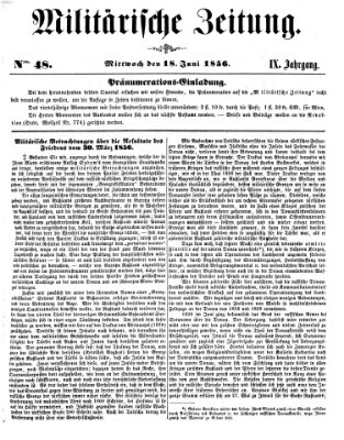 Militärische Zeitung (Militär-Zeitung) Mittwoch 18. Juni 1856