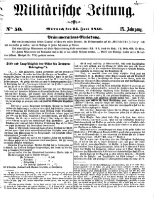 Militärische Zeitung (Militär-Zeitung) Mittwoch 25. Juni 1856