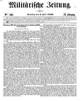 Militärische Zeitung (Militär-Zeitung) Samstag 5. Juli 1856