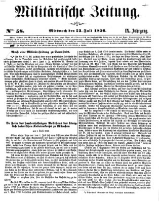 Militärische Zeitung (Militär-Zeitung) Mittwoch 23. Juli 1856