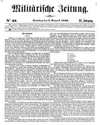 Militärische Zeitung (Militär-Zeitung) Samstag 2. August 1856