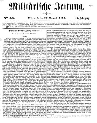 Militärische Zeitung (Militär-Zeitung) Mittwoch 20. August 1856