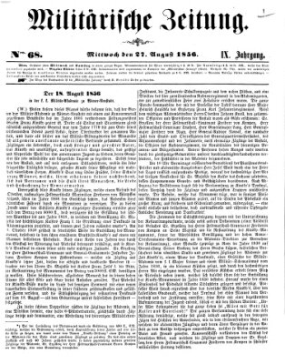 Militärische Zeitung (Militär-Zeitung) Mittwoch 27. August 1856