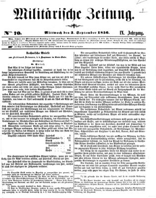 Militärische Zeitung (Militär-Zeitung) Mittwoch 3. September 1856