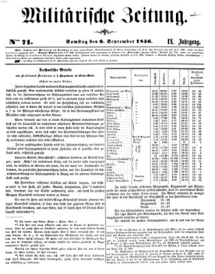 Militärische Zeitung (Militär-Zeitung) Samstag 6. September 1856