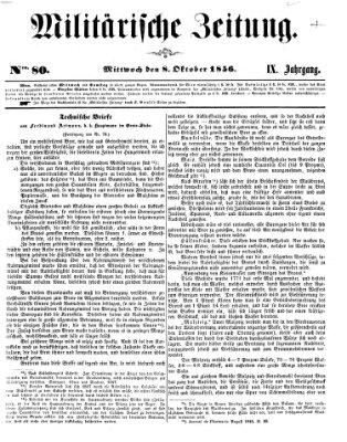 Militärische Zeitung (Militär-Zeitung) Mittwoch 8. Oktober 1856