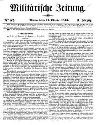 Militärische Zeitung (Militär-Zeitung) Mittwoch 15. Oktober 1856