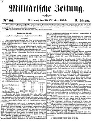 Militärische Zeitung (Militär-Zeitung) Mittwoch 29. Oktober 1856