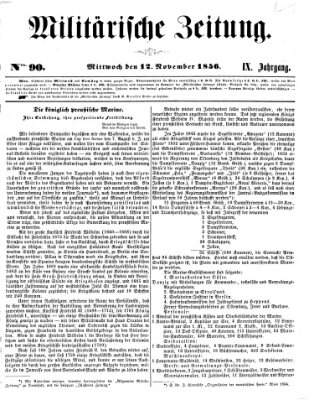 Militärische Zeitung (Militär-Zeitung) Mittwoch 12. November 1856