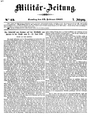 Militär-Zeitung Samstag 14. Februar 1857