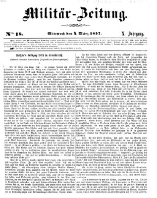 Militär-Zeitung Mittwoch 4. März 1857