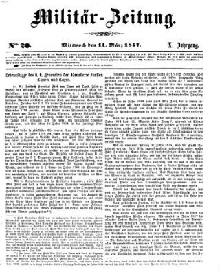 Militär-Zeitung Mittwoch 11. März 1857