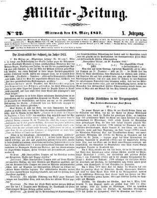 Militär-Zeitung Mittwoch 18. März 1857