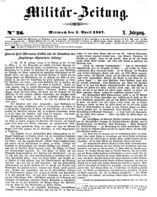 Militär-Zeitung Mittwoch 1. April 1857