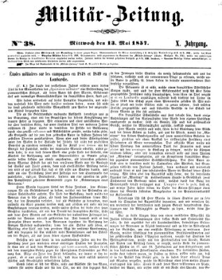 Militär-Zeitung Mittwoch 13. Mai 1857