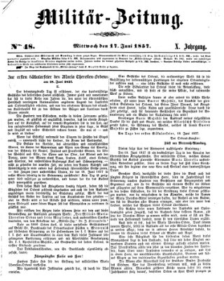 Militär-Zeitung Mittwoch 17. Juni 1857