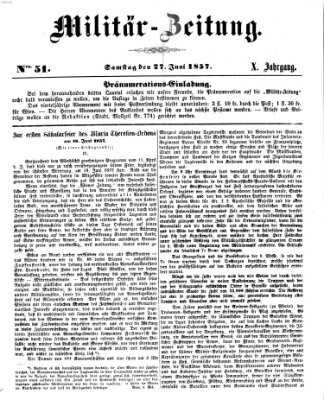 Militär-Zeitung Samstag 27. Juni 1857