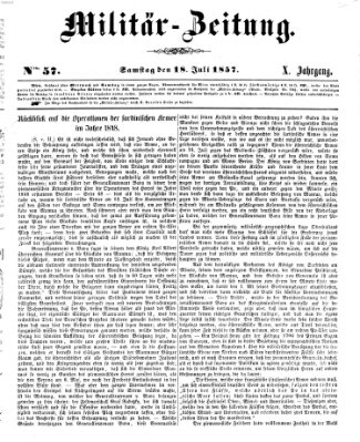 Militär-Zeitung Samstag 18. Juli 1857