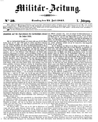 Militär-Zeitung Samstag 25. Juli 1857