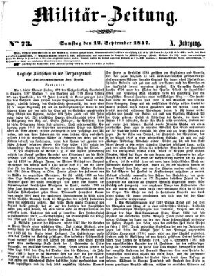 Militär-Zeitung Samstag 12. September 1857