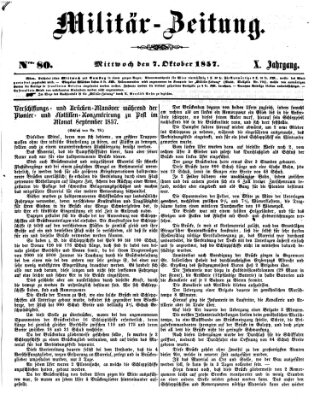 Militär-Zeitung Mittwoch 7. Oktober 1857