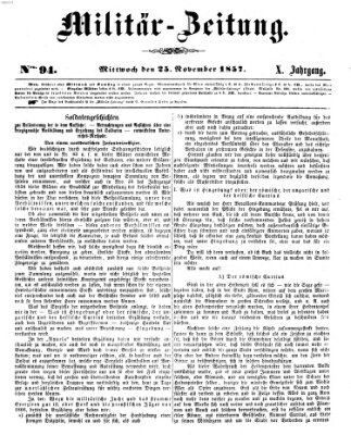 Militär-Zeitung Mittwoch 25. November 1857