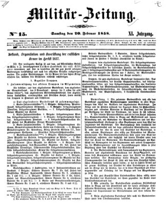 Militär-Zeitung Samstag 20. Februar 1858